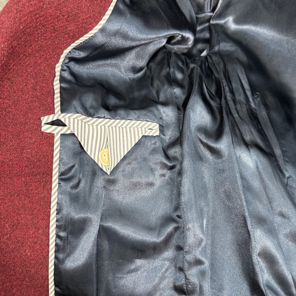 J Crew Cocoon‎ Nello Gori Italian Stadium Cloth Coat Womens 2 Burgundy Full Zip - Picture 8 of 14